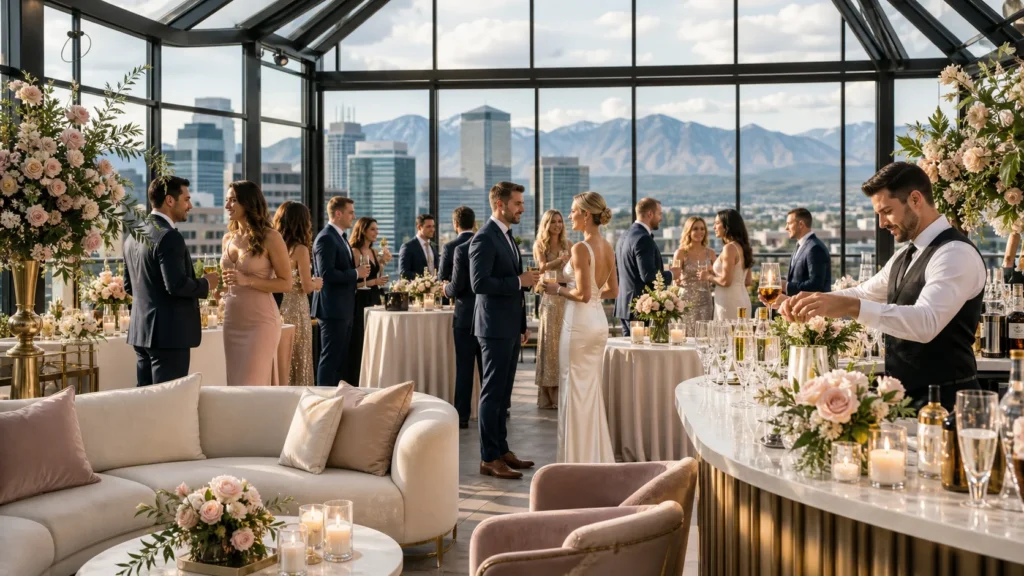 Indoor Party Themes For An Elegant Rooftop Wedding In Denver